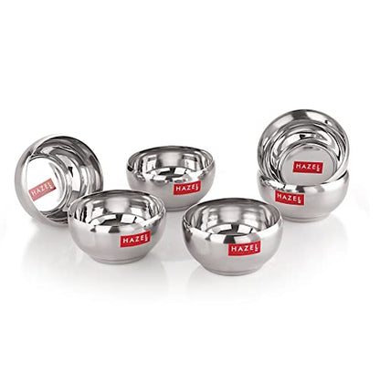 Image 13 of SS, 100 ML / Set of 6 - 100 ml each for the product HAZEL Serving Bowl Set