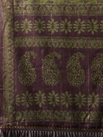 Thumbnail for Anouk Green & Brown Ethnic Motifs Printed Kota Saree - Distacart