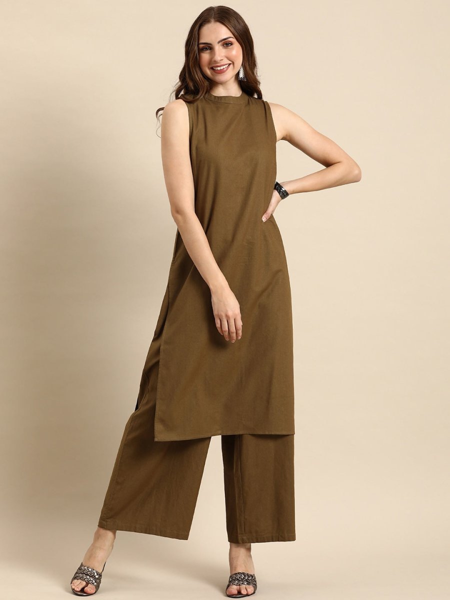 Anouk Pure Cotton Kurta with Palazzos - Distacart