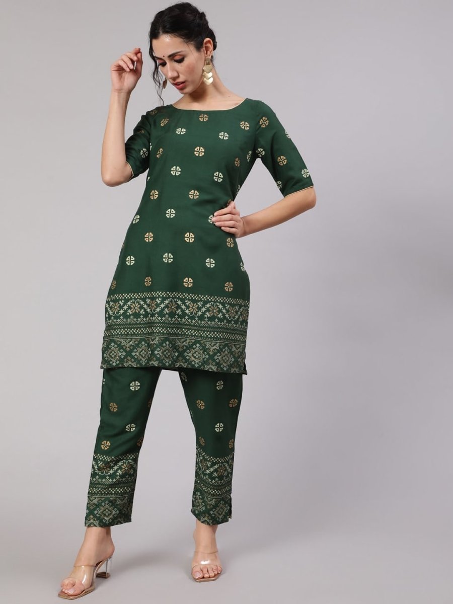 Aks Ethnic Motifs Printed Regular Kurta with Trousers - Distacart