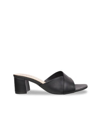 Thumbnail for Metro Women Black Solid Block Heels