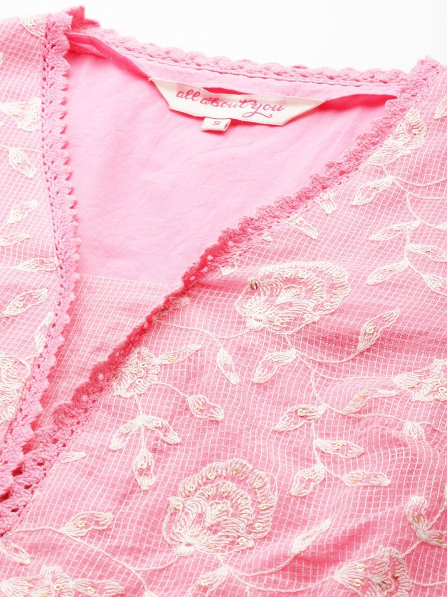 All About You Women Floral Embroidered Regular Kurta with Trousers & Dupatta - Distacart