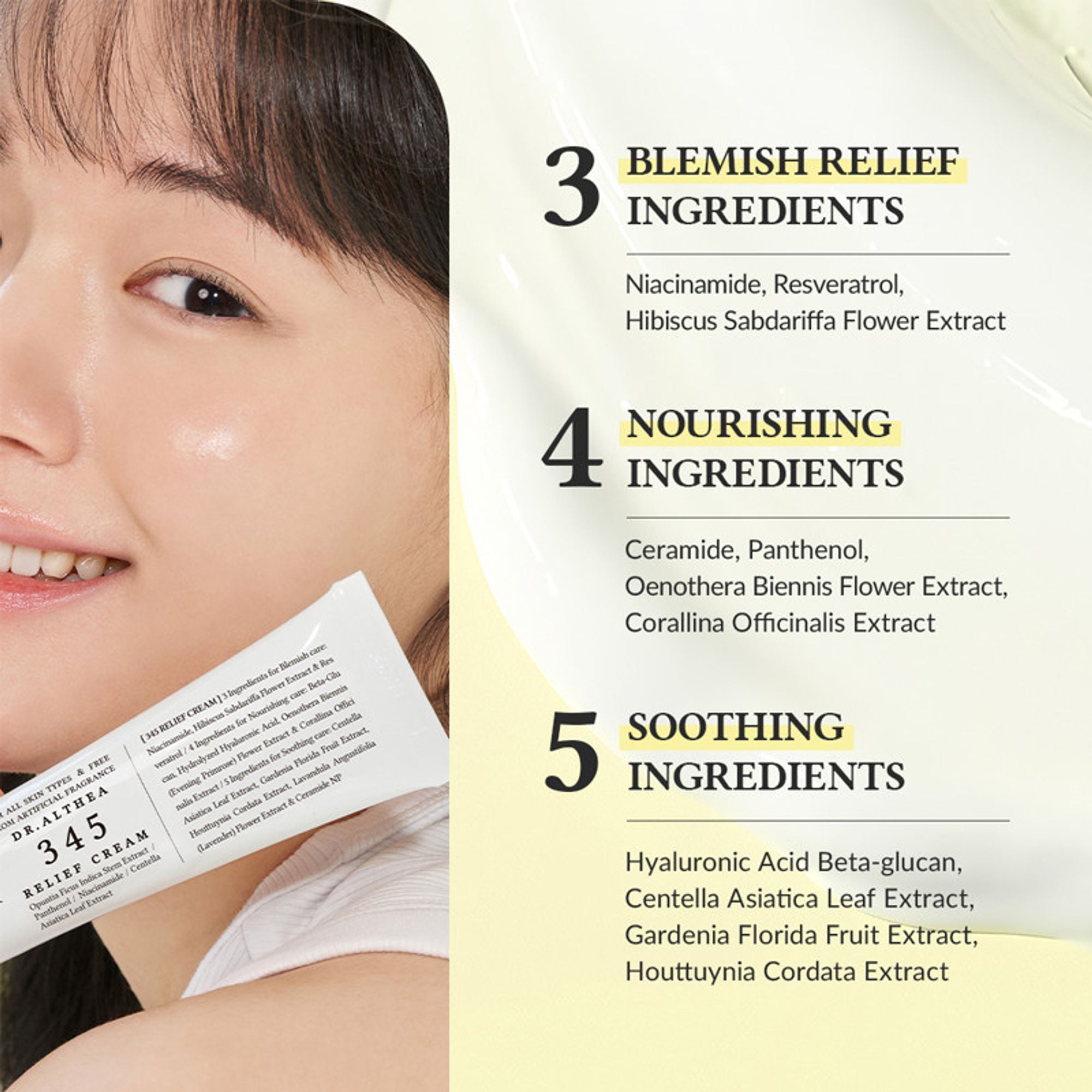 Dr.Althea 345 Relief Cream: Soothing & Barrier Repair Cream with power of Niacinamide & Panthenol - Distacart