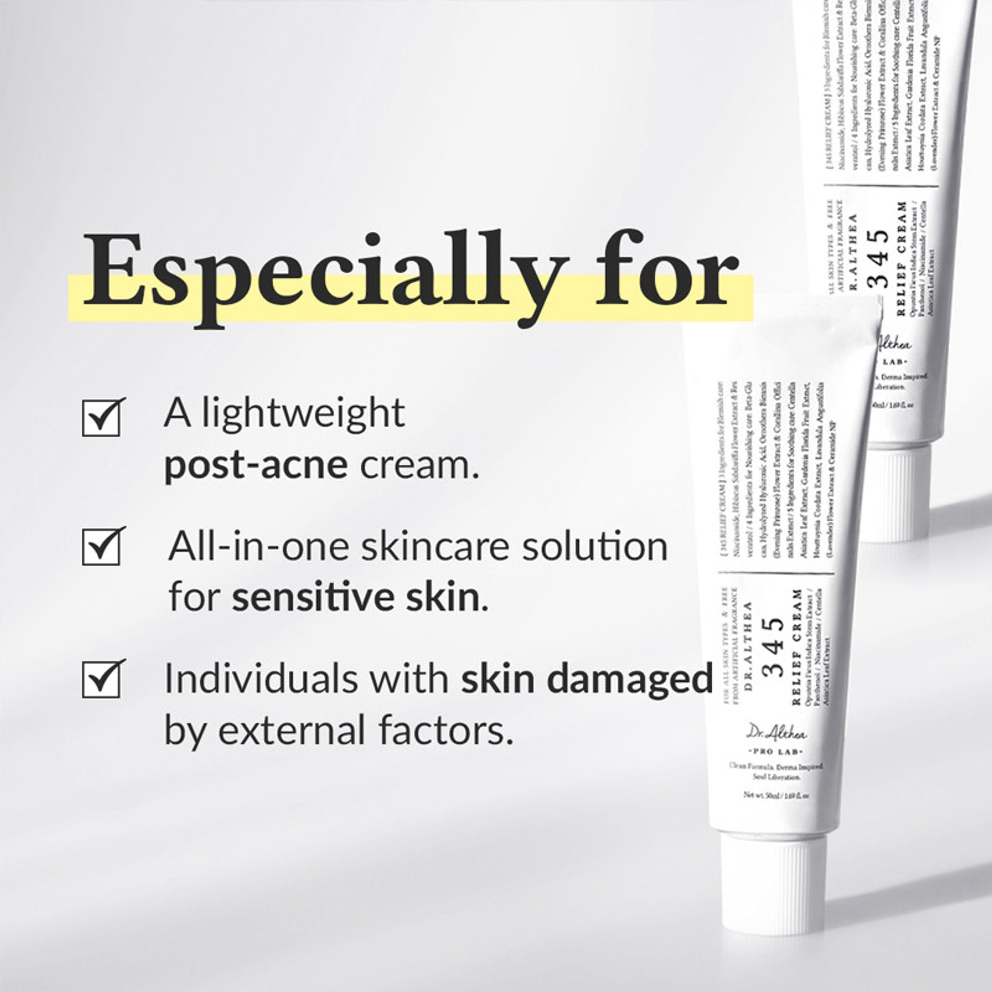 Dr.Althea 345 Relief Cream: Soothing & Barrier Repair Cream with power of Niacinamide & Panthenol - Distacart