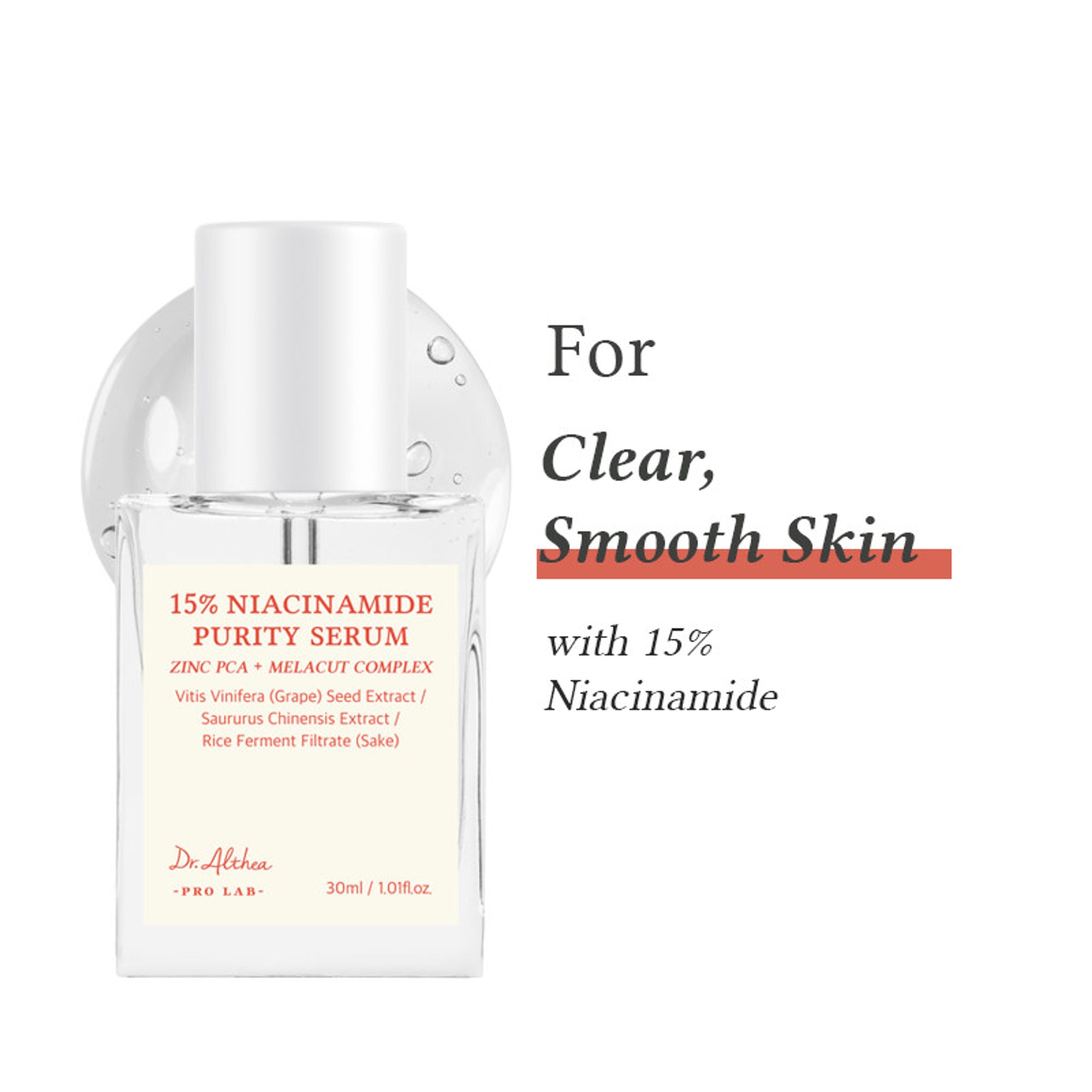 Dr.Althea 15% Niacinamide Purity Serum: High-Potency Serum for Oil Control & Pores