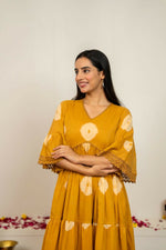 Thumbnail for Joban Fashion Mustard Yellow Tie & Dye Cotton Dress - Distacart