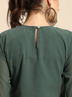 Thumbnail for All About You Women Green Ethnic Motifs Embroidered Regular Chikankari Kurta with Palazzos - Distacart