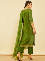 Thumbnail for Soch Bandhani Printed Straight Kurta With Trousers & Dupatta - Distacart