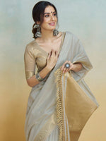 Thumbnail for Mitera Zari Pure Cotton Chanderi Saree - Distacart