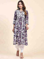 Thumbnail for HOUSE OF KARI Floral Printed Chikankari Work Kurta - Distacart
