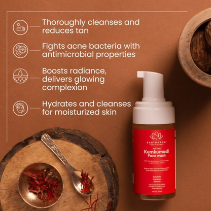 Earthraga Kumkumadi Foaming Face Wash - Distacart