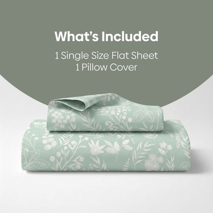 Haus & Kinder Silver Meadow Bloom Single Flat Size Bedsheet, 186 TC - Dista