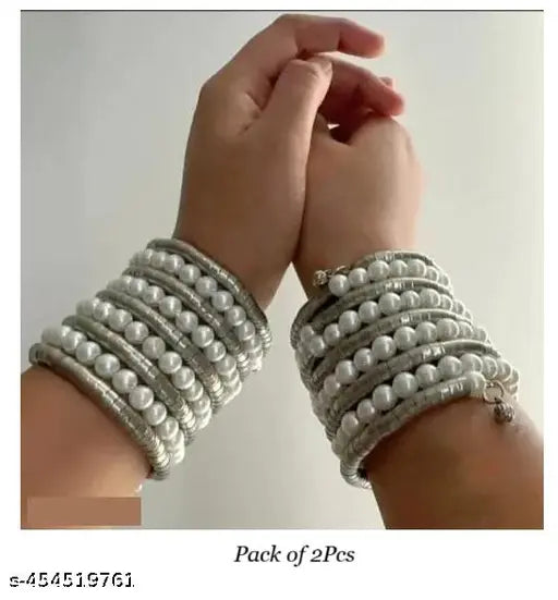 Tehzeeb Creations Women's Latest Spiral Pearl Bracelet - Distacart