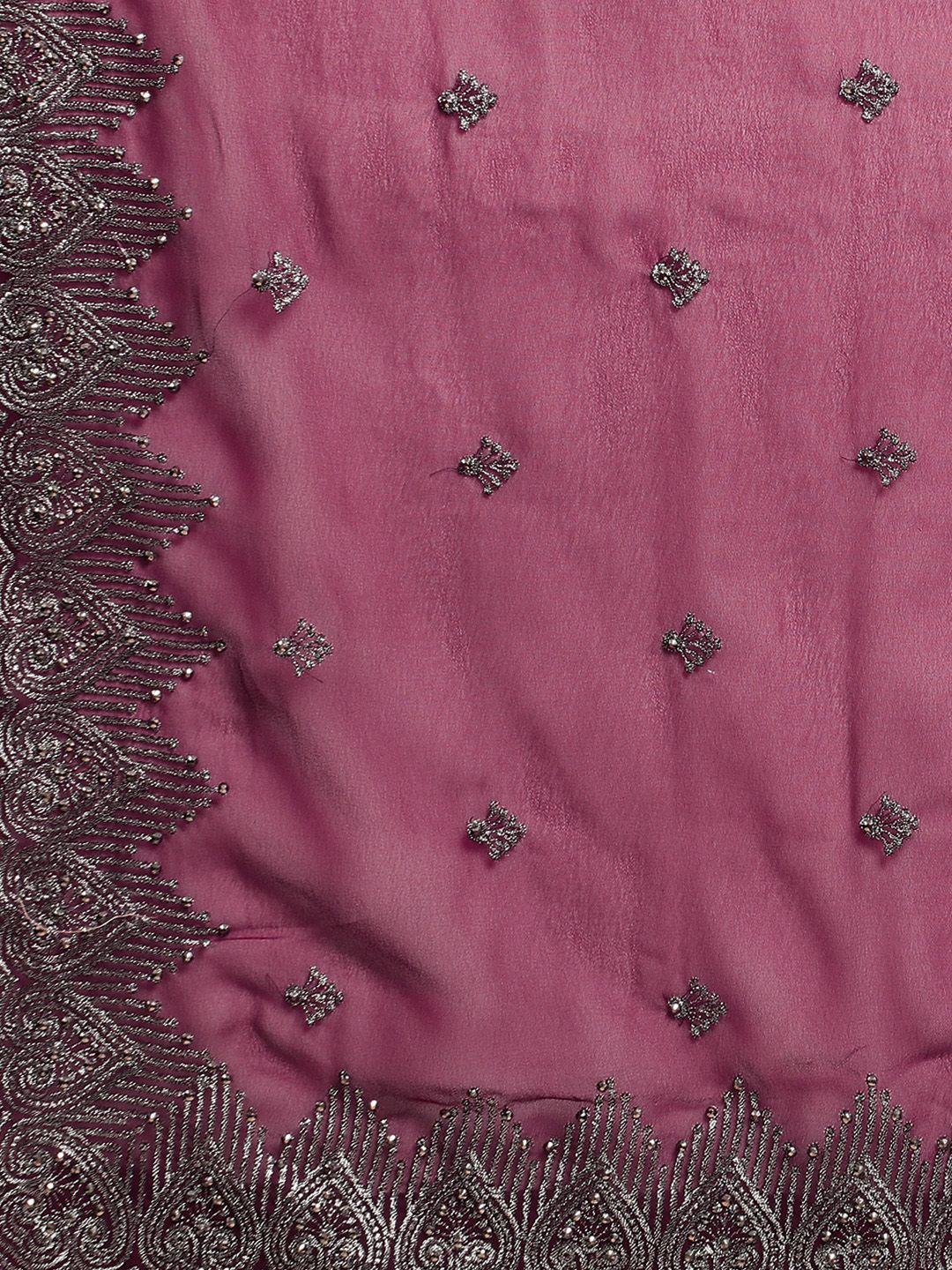 kasee Embroidered Ethnic Motifs Zari Pure Georgette Saree - Distacart