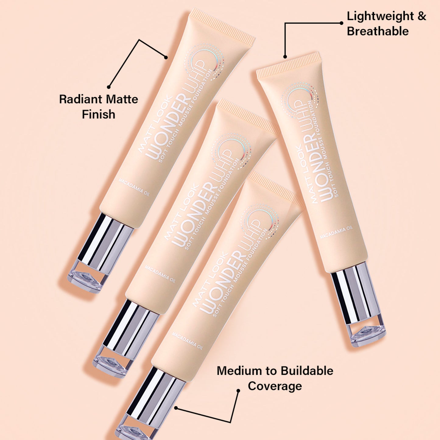 Matt Look Wonder Whip Soft Touch Mousse Foundation - Light - Distacart