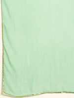 Thumbnail for Anouk Women Sea Green Ethnic Motifs Embroidered Kurta with Palazzos & With Dupatta - Distacart