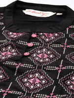 Thumbnail for All About You Women Black Embroidered Kurta with Trousers - Distacart