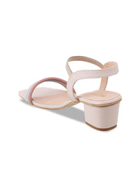 Thumbnail for Metro Beige & Peach Coloured Colourblocked Block Heels