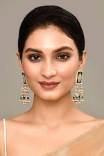 Thumbnail for New Stylish Meenakari Dark Green Jhumki Earring for Womens by House of Ree - Distacart