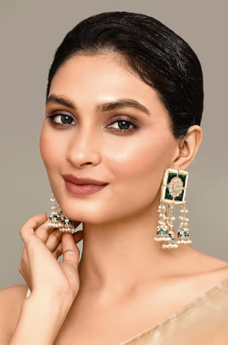 New Stylish Meenakari Dark Green Jhumki Earring for Womens by House of Ree - Distacart