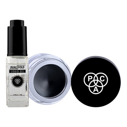 PAC Dual-fold Liquid Gel + Spotlight Gel Eye Liner - Black Combo