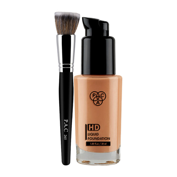 PAC Hd Liquid Foundation - 1.5 + Foundation Blending Brush 265 Combo