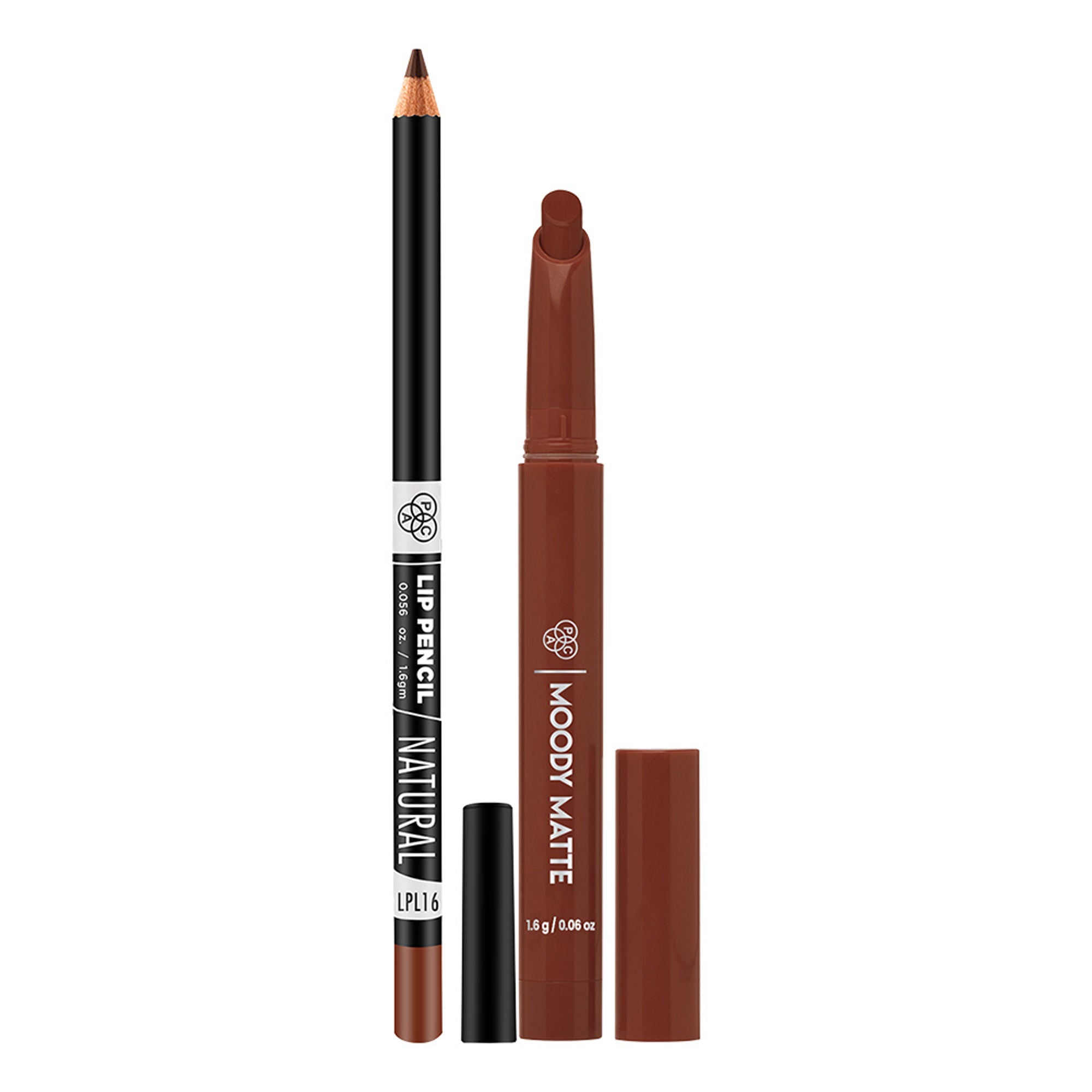 PAC Moody Matte Lipstick - Bff! + Lip Pencil - 16 Natural Combo