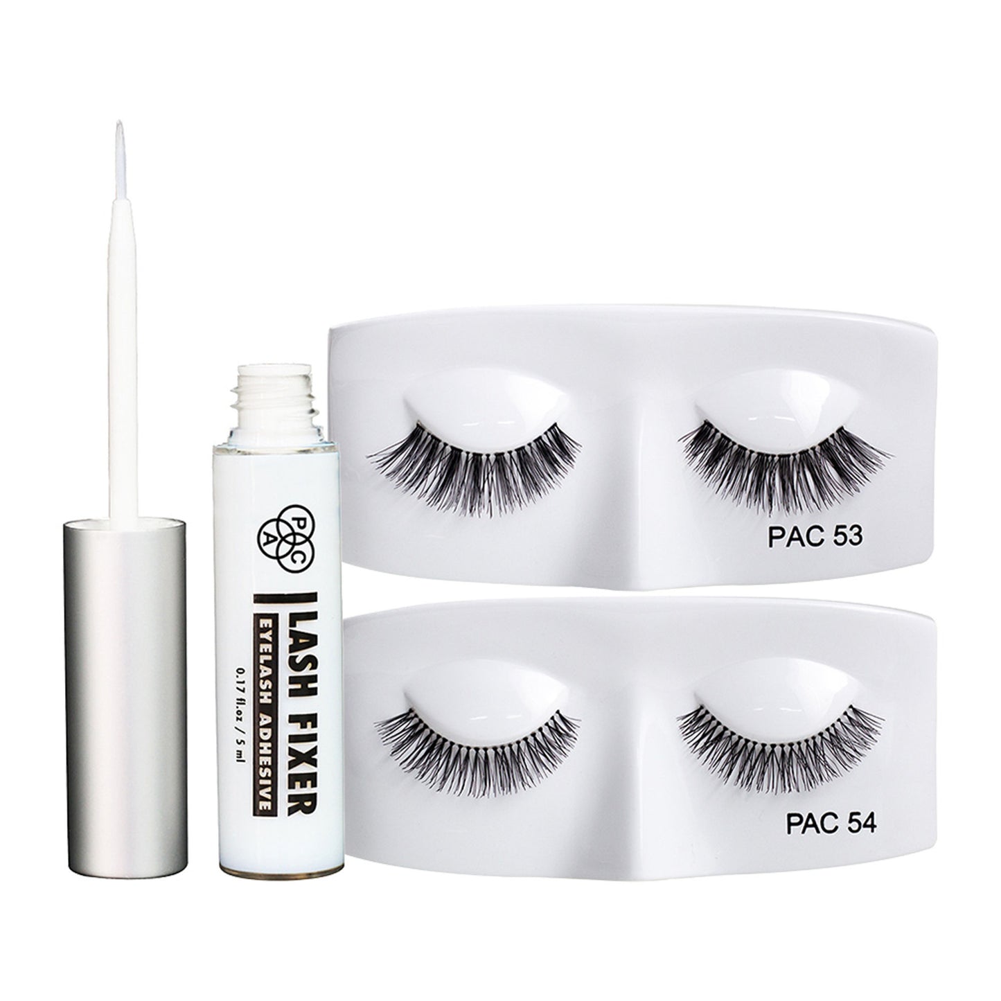 PAC Tapered Lash - 53 + 54 + Lash Fixer Eyelash Glue - Transparent Combo