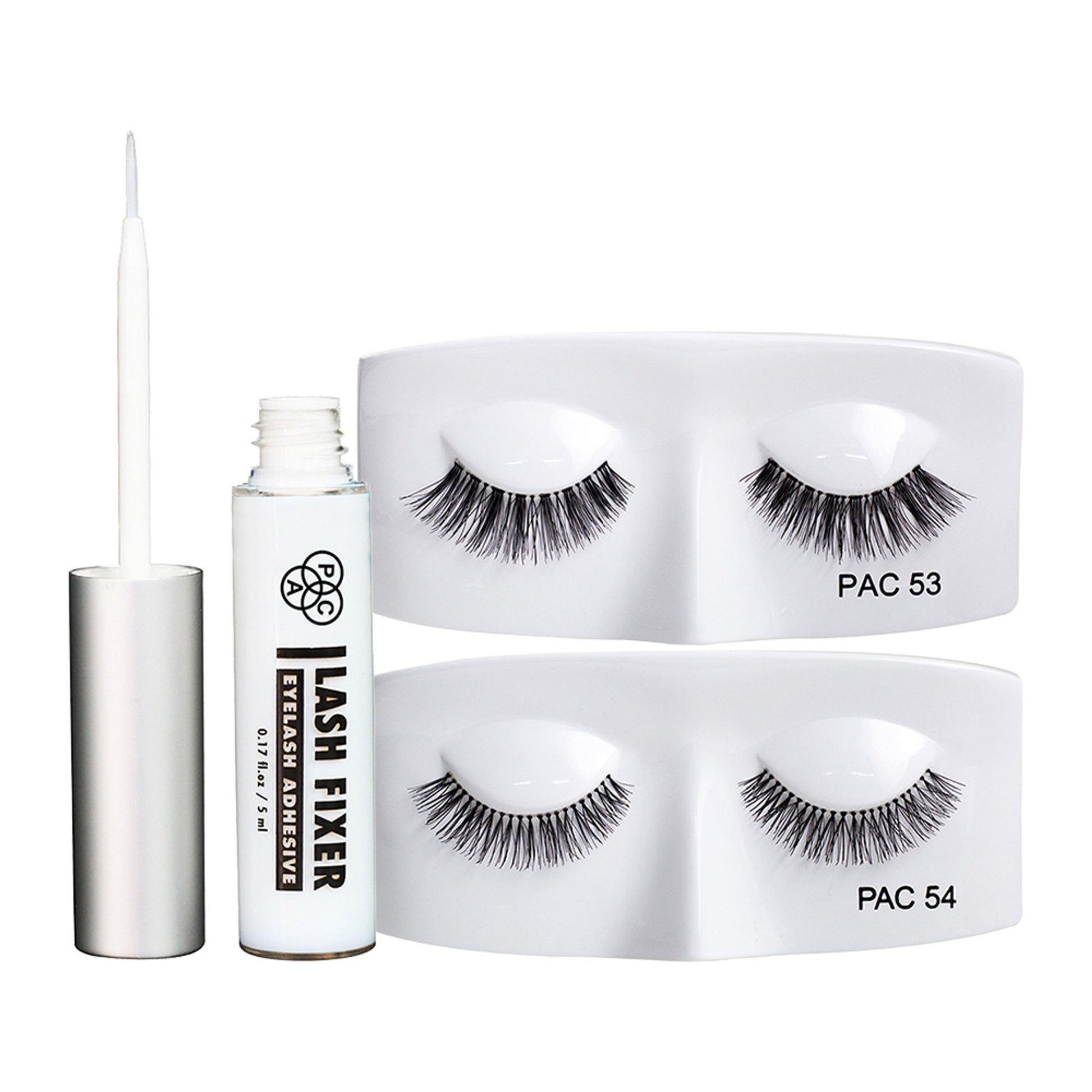 PAC Tapered Lash - 53 + 54 + Lash Fixer Eyelash Glue - Transparent Combo