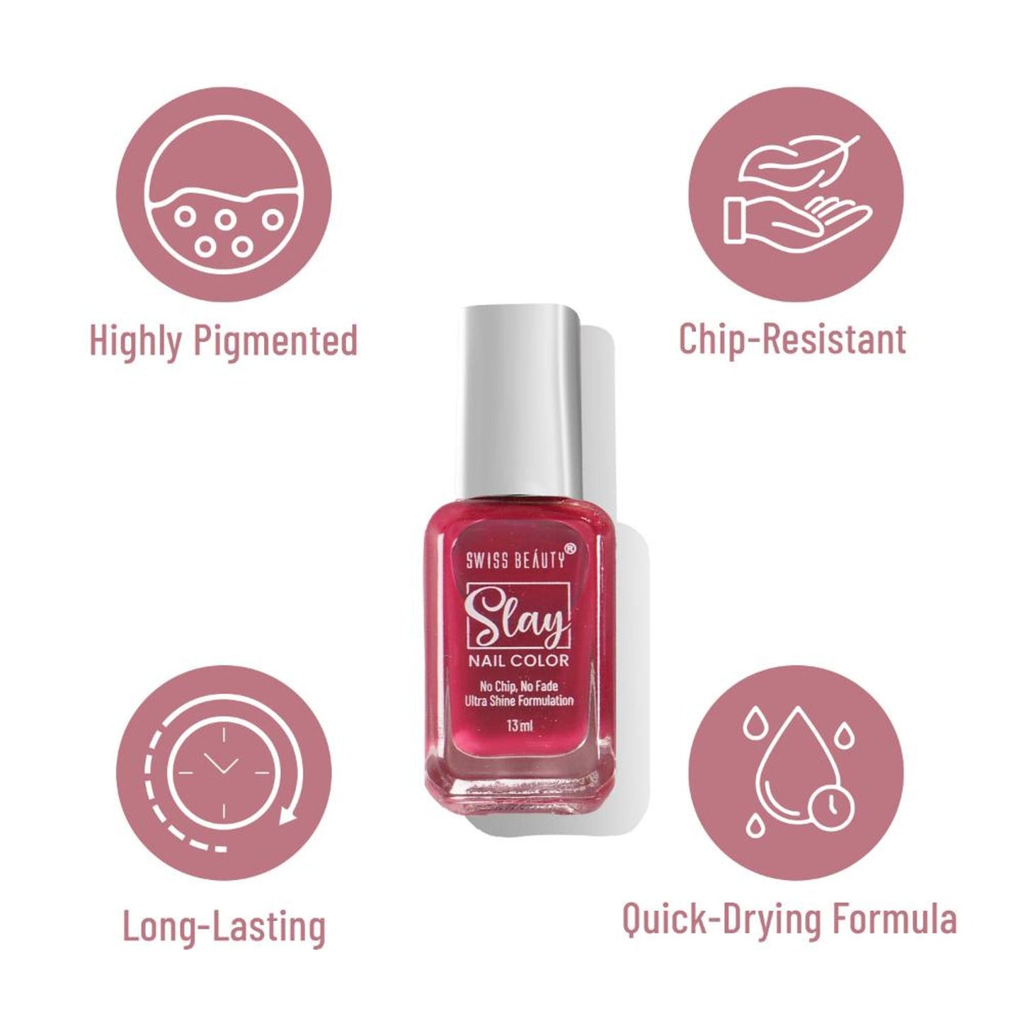 Swiss Beauty Slay Nail Color With Ultra Shine Formulation - 511 Bluetopia - Distacart