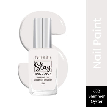 Swiss Beauty Slay Nail Color With Ultra Shine Formulation - 602 Shimmer Oyster