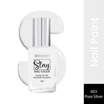 Thumbnail for Swiss Beauty Slay Nail Color With Ultra Shine Formulation - 603 Pure Silver
