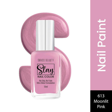 Swiss Beauty Slay Nail Color With Ultra Shine Formulation - 613 Moonlit Pink