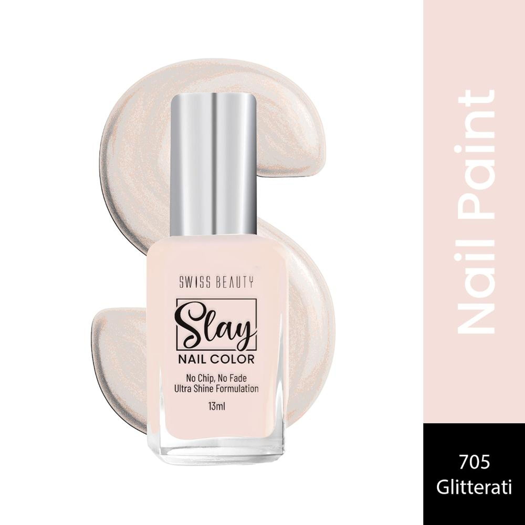 Swiss Beauty Slay Nail Color With Ultra Shine Formulation - 705 Glitterati