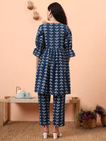 Thumbnail for Yufta Blue Cotton Maternity Kurta Pant Set