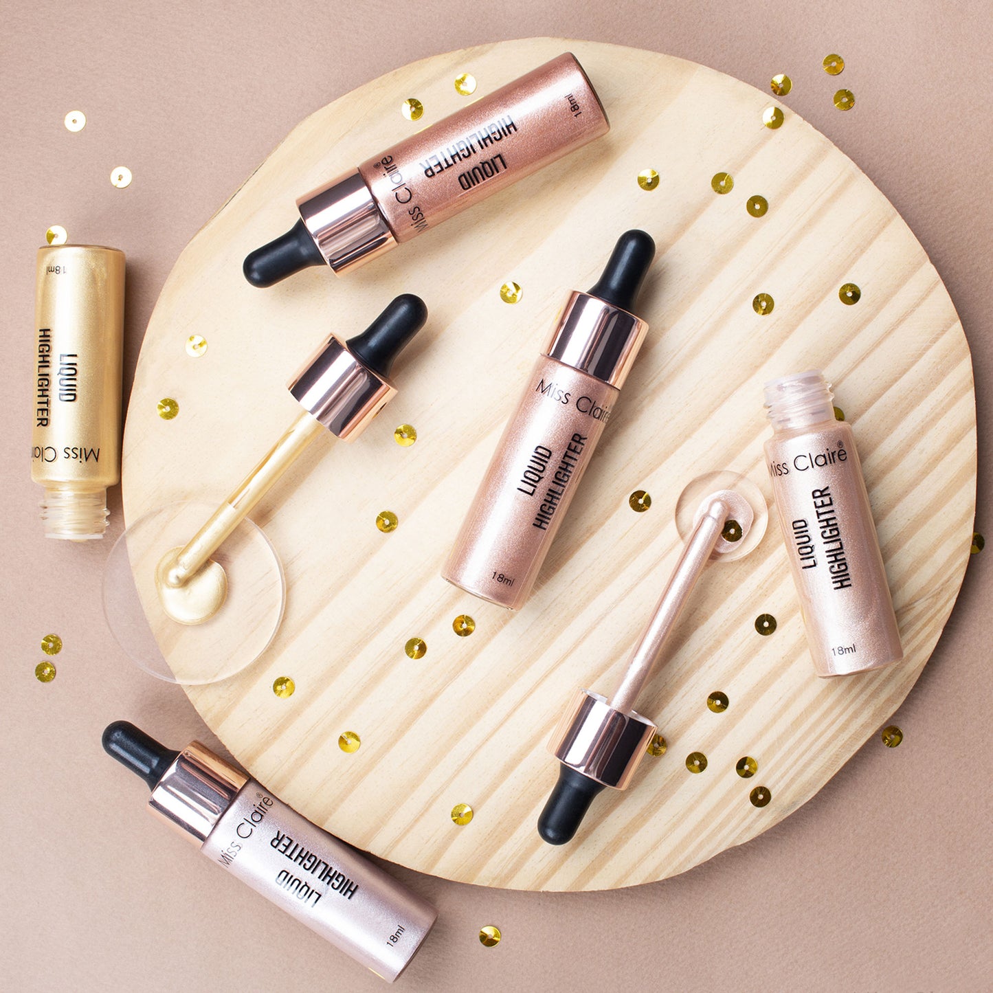 Miss Claire Liquid Highlighter - Lustre Gold - Distacart