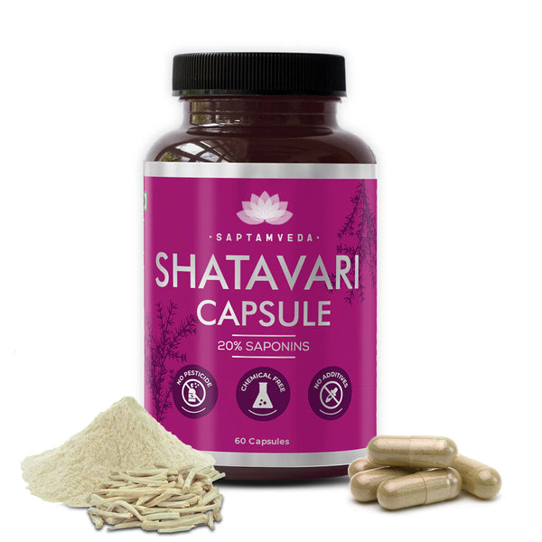 Saptamveda Organic Shatavari Capsules - Distacart