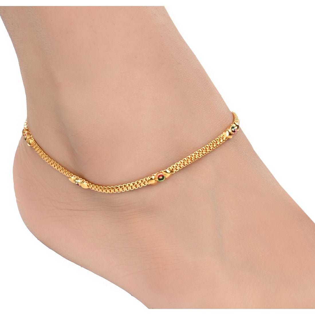 AanyaCentric Gold Plated Traditional Anklets Payal - Classic and Stylish for Women and Girls - Distacart