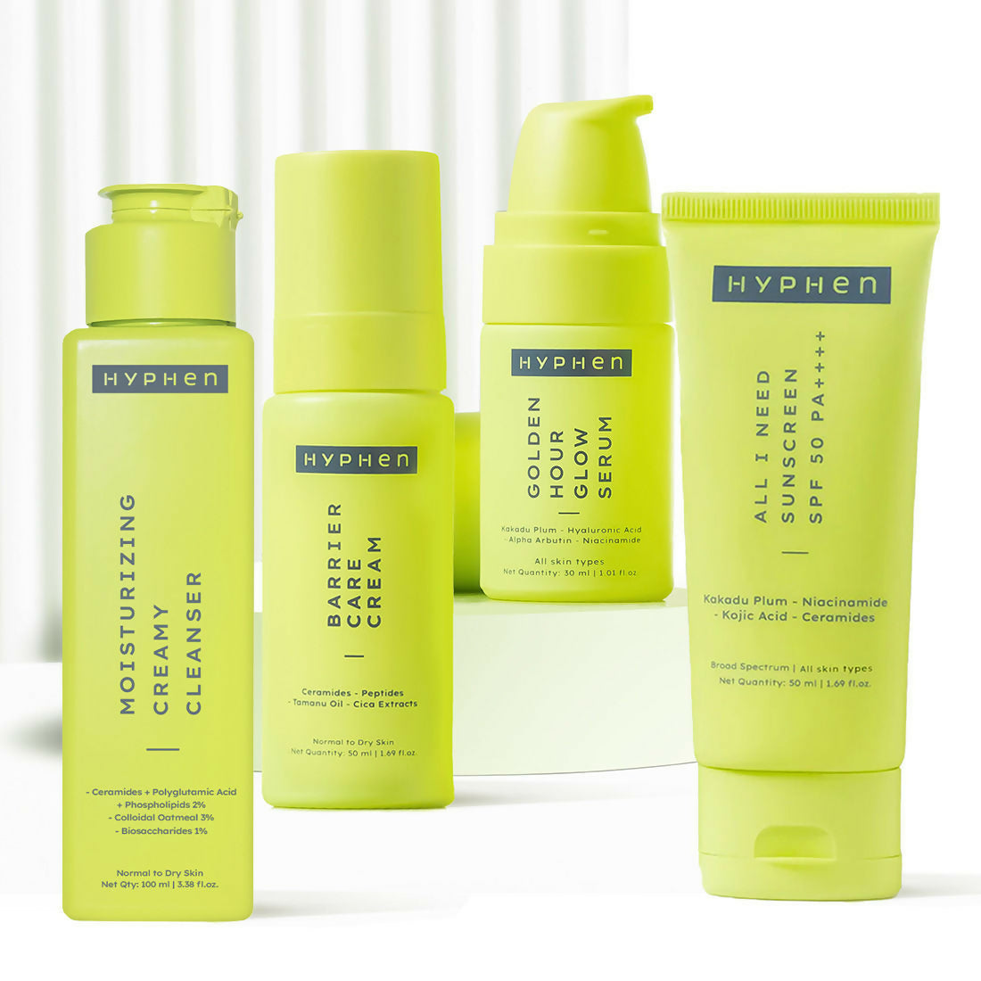Hyphen By Kriti Sanon CSMS (Cleanser, Serum, Moisturizer, Sunscreen) Normal to Dry Skin Combo - Distacart
