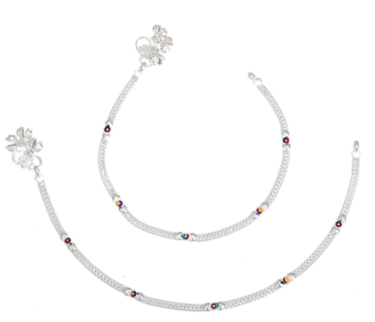 AanyaCentric Silver Plated Traditional Anklets Payal - Classic and Stylish for Women and Girls - Distacart