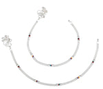 Thumbnail for AanyaCentric Silver Plated Traditional Anklets Payal - Classic and Stylish for Women and Girls - Distacart