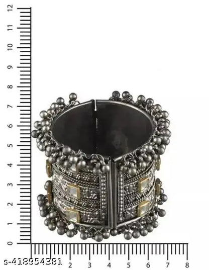 Tehzeeb Creations Women's Oxidised Afghani Style Bangle (Kadha) With Ghungroo - Distacart
