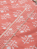 Thumbnail for Anouk Ethnic Motifs Printed Regular Gotta Patti Pure Cotton Kurta With Trousers & Dupatta - Distacart