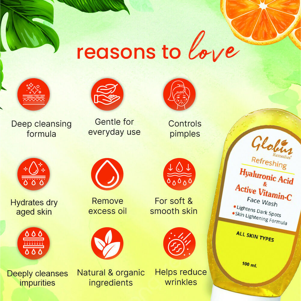 Globus Remedies Hyaluronic Acid & Vitamin C Face wash