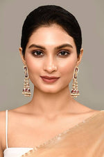 Thumbnail for New Stylish Meenakari Red Jhumki Earring for Womens by House of Ree - Distacart