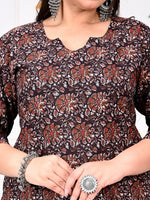 Thumbnail for Swasti Plus Size Floral Printed Round Neck Straight Kurta
