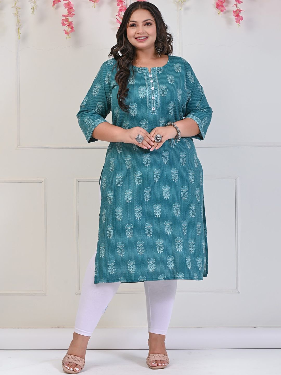 Swasti Ethnic Motifs Printed Pure Cotton Kurta - Distacart