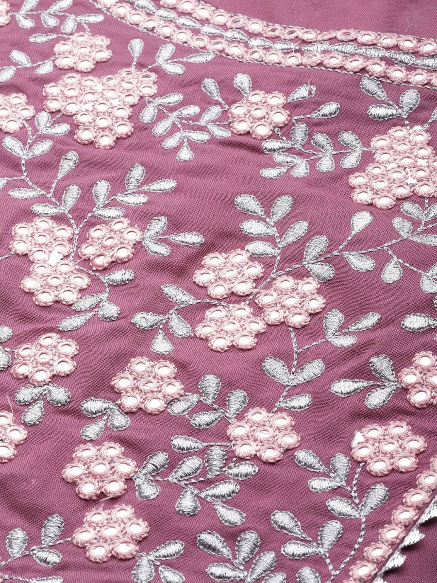 All About You Purple & Silver Ethnic Motifs Gotta Patti Detail Kurta - Distacart