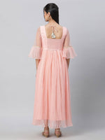 Thumbnail for AURELIA Embroidered Bell Sleeve Smocked Maxi Ethnic Dress