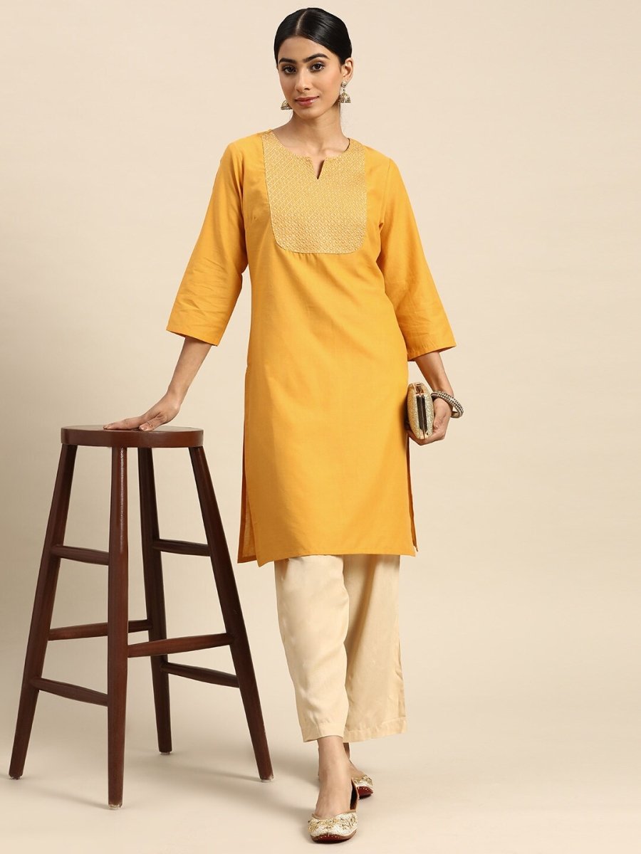 All About You Women Yoke Zari Detail Kurta - Distacart